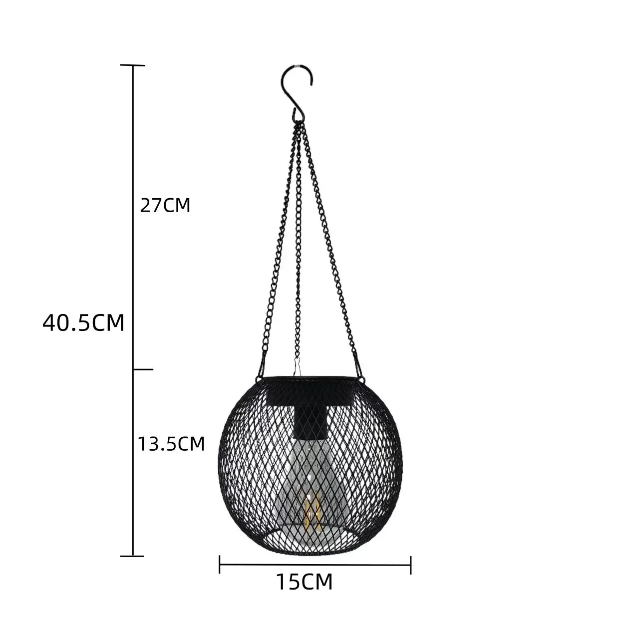 41cm x 15,5cm Solar Garden Lights Outdoor Hollow Diamond Pattern Projection Lantern Waterproof Decorative Hanging Lamp for Yard Pathway Decor