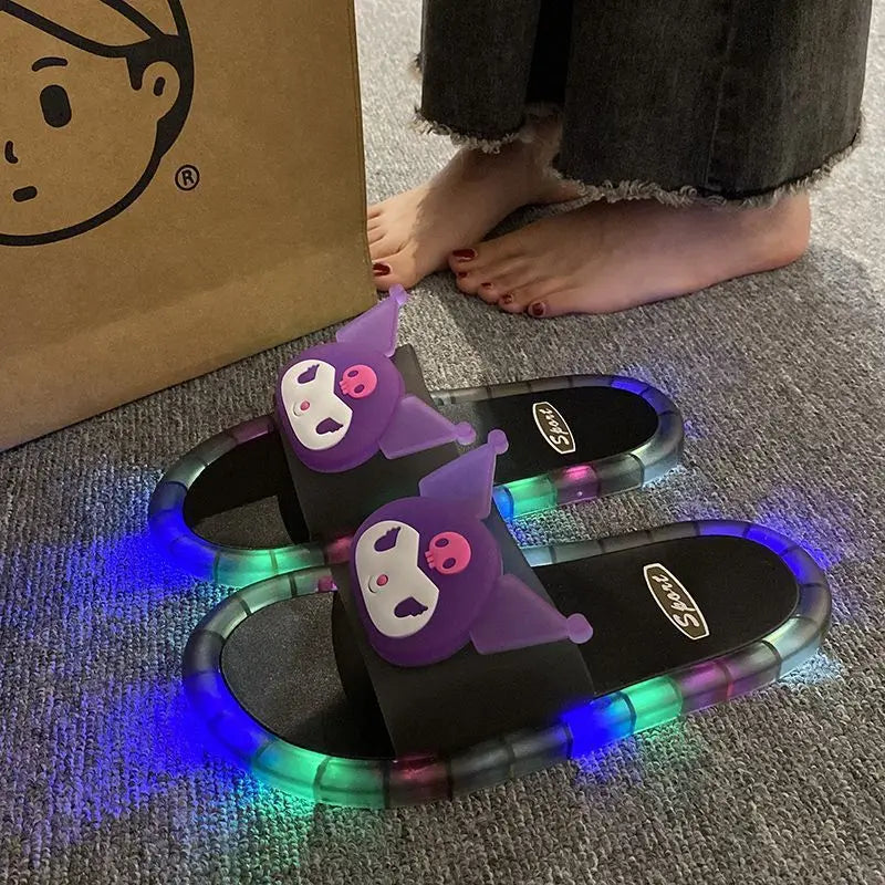 NEW 10M Distance Luminous Slippers for Women Bathroom Wearing New  Melody Flash Fashionable and Cool LED Light Shoes Supplies Footwear Accessories