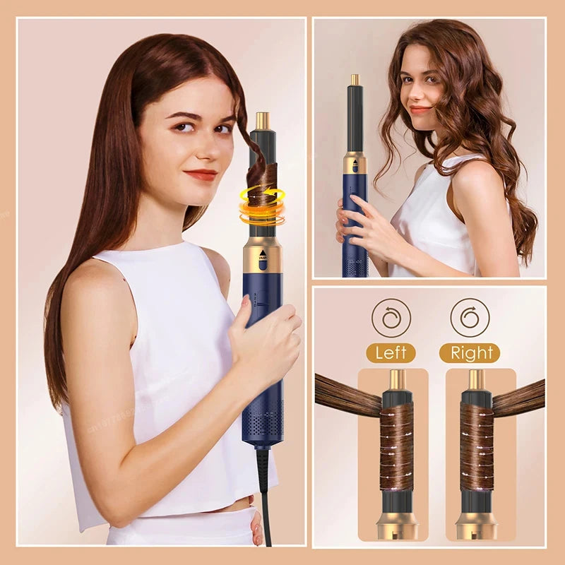 5 In 1 Set Hair Dryer And Hot Air Comb Brush With Curling Iron Hair Straightener For Fast Drying Curling Straightening And Styling Women Beauty Salon Spa Accessories Hair Care Tools Set Kit