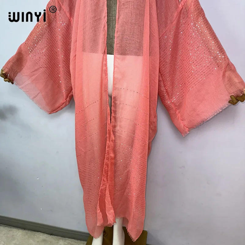 BRAND NEW African Luxury Women 12 Colors/Patterns Bohemian Gold Thread Monochrome Elegant Casual Dress Cardigan Swimwear Swimsuit Cover Ups Sexy Kimono Ladies Summer Maxi Cover-Up Dress