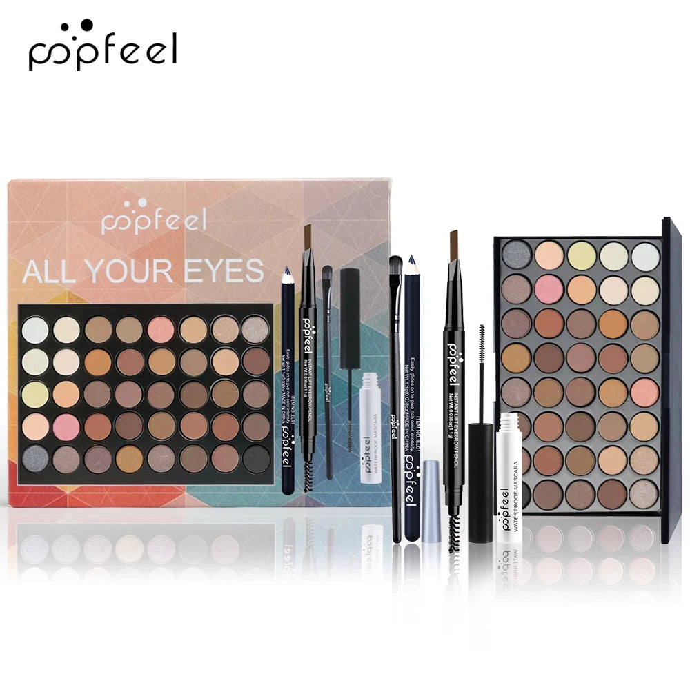 Full Set Eye Makeup Set, Eyeshadow Palette, Eyeliner, Mascara, Eyebrow Pencil, Makeup Tool Set Box, Gifts For Women
