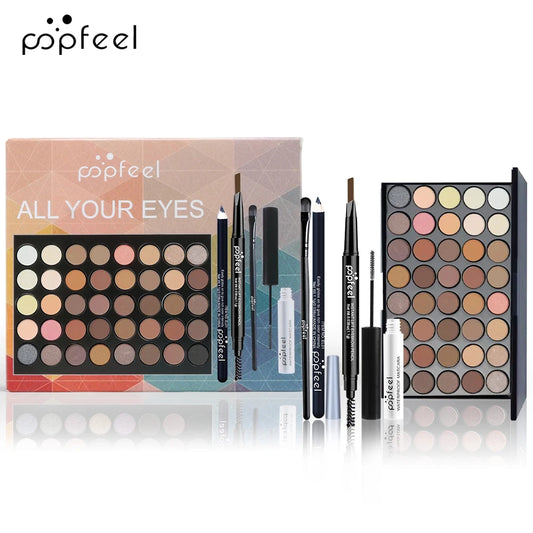 Full Set Eye Makeup Set, Eyeshadow Palette, Eyeliner, Mascara, Eyebrow Pencil, Makeup Tool Set Box, Gifts For Women