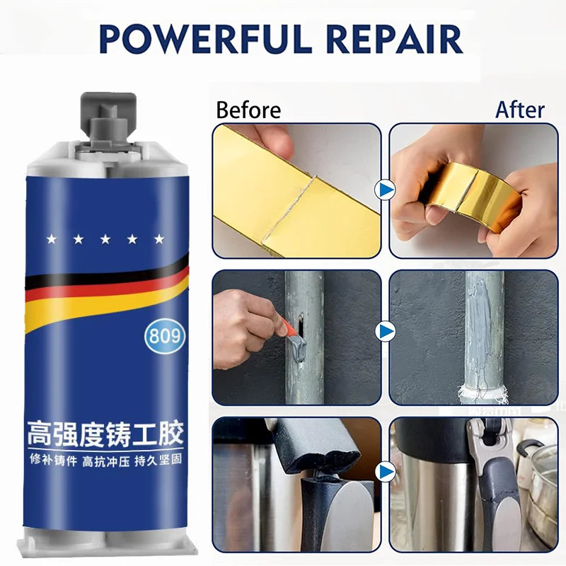 50-500gr New Metal Repair Adhesive 2 In1 Cold Welding Glue Magic Plastic Repair Casting Adhesive Heat Resistance Industrial AB Glue
