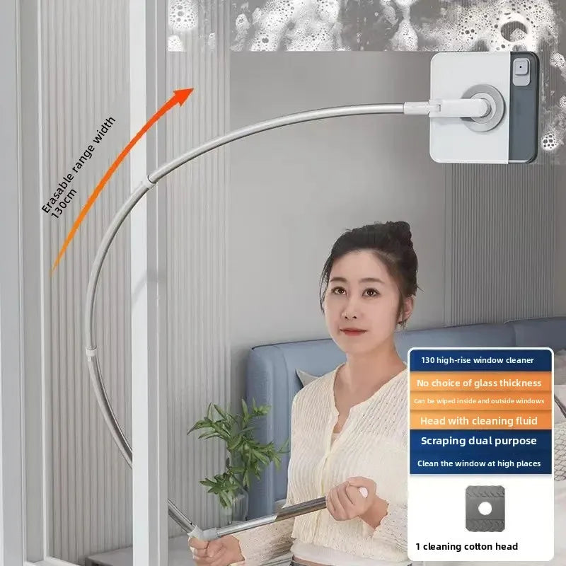 NEW Arrivals Double-Sided Arc-Shaped Household Glass Cleaner Tool Efficient Water Scrubber Window Cleaning Device Human-Arm Simulation