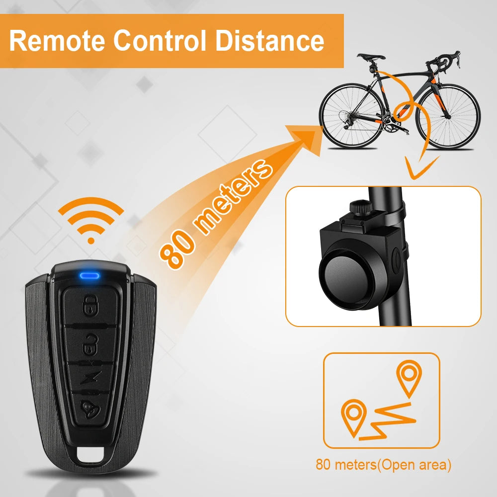 Wireless Bike Vibration Alarm Waterproof USB Charging Remote Control Motorcycle Electric Bicycle Security Burglar Alarm