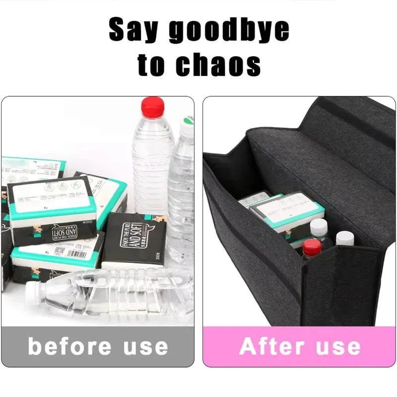 NEW Arrivals Car Trunk Organizer Soft Felt Storage Box Auto Car Accessories Vehicle Storage Bag Household Organizer Box Cars Accessories