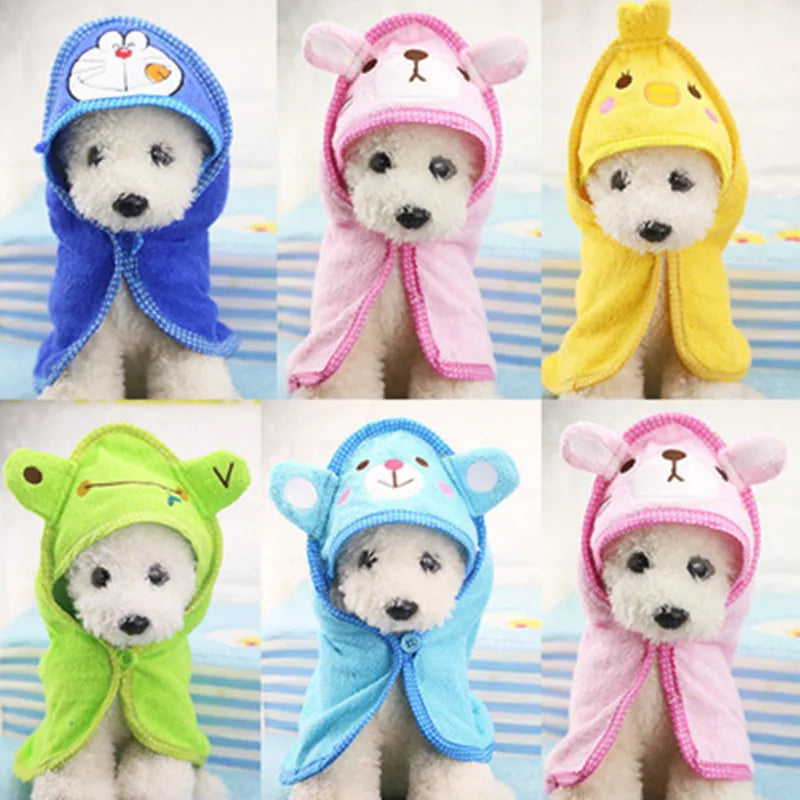 Cute Pet Dog Towel Soft Drying Bath Pet Towel For Dog Cat Hoodies Puppy Super Absorbent Bathrobes Cleaning Necessary Supply