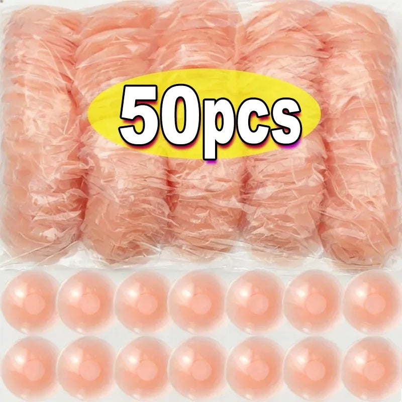 20/50/100 PCS Set Women Reusable Breast Petals Lift Invisible Silicone Bra-Less Pasties Pads Nipple Cover Invisible Petal Adhesive Bra Cover  Stickers Ladies Underwear Accessory Sets