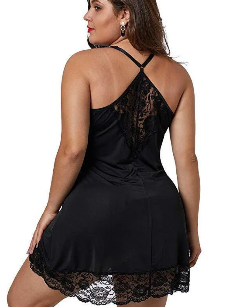 NEW Arrivals S-8XL PLUS SIZE Red/Leopard/Purple/Black Spaghetti Straps Nightgown BBW Curvy Women Summer Lace Satin Sleepwear Sexy Nightdress Ladies Pajamas Home Wear Fashion  Clothes