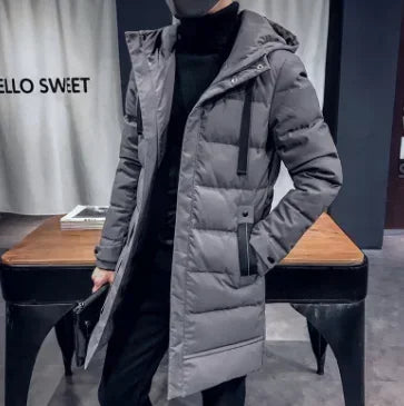 M-8XL PLUS SIZE Winter Long Parka Men's Fashion Classic Solid Color Thick Warm Padded Jacket Men Outdoor Snow Clothing Windproof Hooded Coat Men Luxury Fashion Clothing Supplies