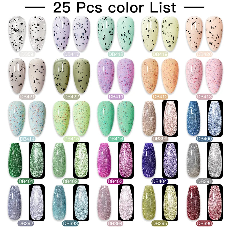 NEW Arrivals 24/40.120PCS Set Colors Gel Nail Polish Set Semi Permanent Hybrid Gel Varnish Set Base Top Coat Soak Off UV LED Nail Gel Kits Manicure Pedicure Accessories Nail Care Tools Sets Cosmetic Supplies