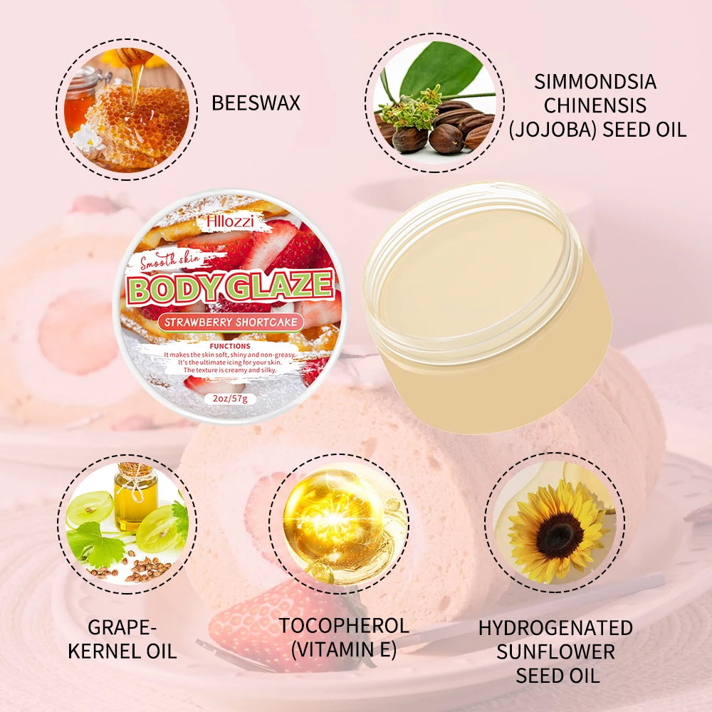 3 PCS Set Strawberry Set Includes 30 ml/1 FL OZ Body Drops and 2 oz/57 g or 8 OZ Body Glaze, Plus a Complimentary 5 ml/0.17 g Roll-On Skin Care Sets Korean Products