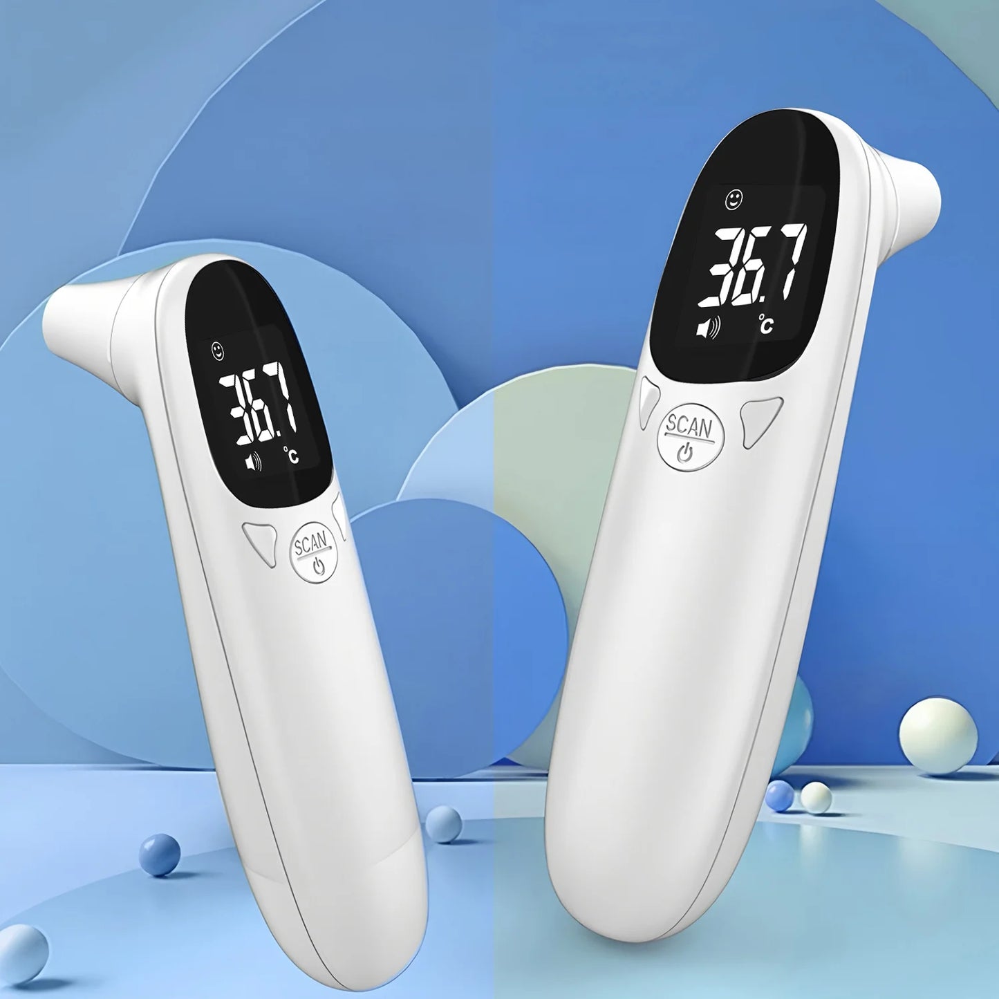 2 PCS Set Medical Infrared Thermometer Digital Non-Contact Body Thermometer for Child Adult Fever Measure Tool Or LED Mini Pulse Oximeter Health Care Supplies