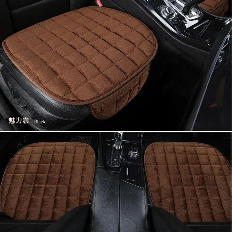 NEW Arrivals 6 Colors Universal Autumn Winter Warm Car Seat Cover Cushion with Case for Mobile Phone Wallet Holder Anti-Slip Front Chair Seat Breathable Pad Car Seat Protector Seat Covers for Cars