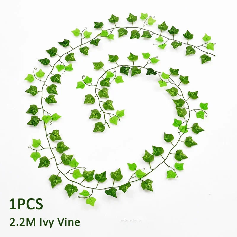 12-36 PCS Set Artificial Plants Ivy Leaf Garland Silk Green Leaves Fake Foliage Creeper Vine for Garden Balcony Home Decoration Fake Flowers