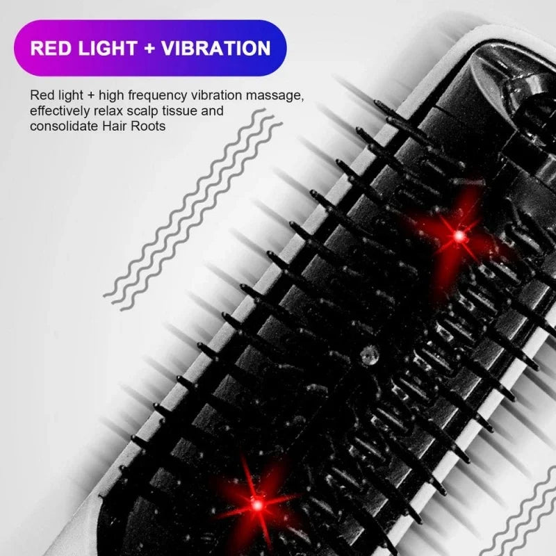 2 in1 Electric Hair Straightening Massage Comb Vibration LED Red Light Therapy Scalp Brush Hair Growth Accessories Body Massage Head Pain Relief Hair Care Health Care Supplies