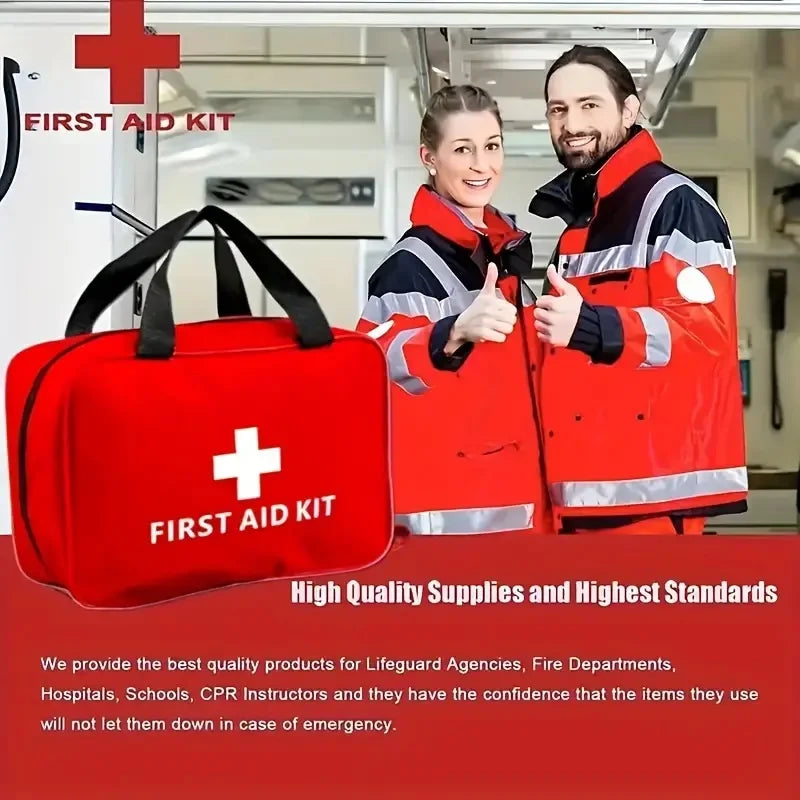 245PCS Deluxe First Aid Kit with Carrying Pouch, Outdoor First Aid Kit - Essential Emergency Kit for Camping, Hiking and Travel