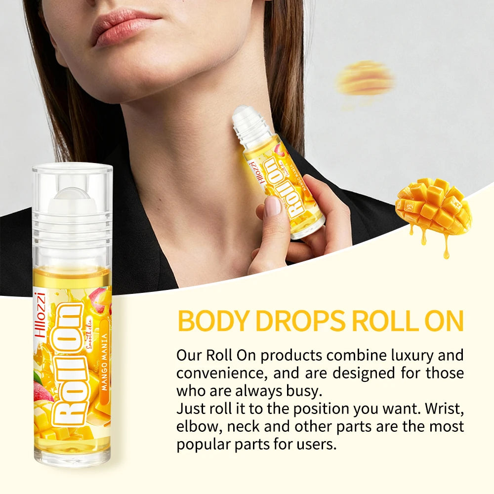 3 PCS Set Mango Body Glaze Drops and Oil Set includes a Rollerball Applicator, Suitable for Dry Skin, Providing Moisturizing Hydrating Skin Care Sets Korean Products
