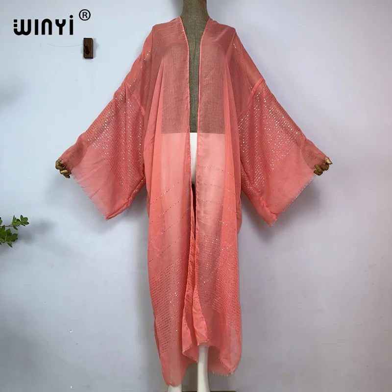 BRAND NEW African Luxury Women 12 Colors/Patterns Bohemian Gold Thread Monochrome Elegant Casual Dress Cardigan Swimwear Swimsuit Cover Ups Sexy Kimono Ladies Summer Maxi Cover-Up Dress