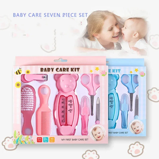 NEW 7PCS Set Brushes, Baby Safety Nail Clippers, Baby Care Set of Infant Water Temperature Gauge Combination Set, Convenient and Safe Babies Hygiene Tools Personal Care Supplies