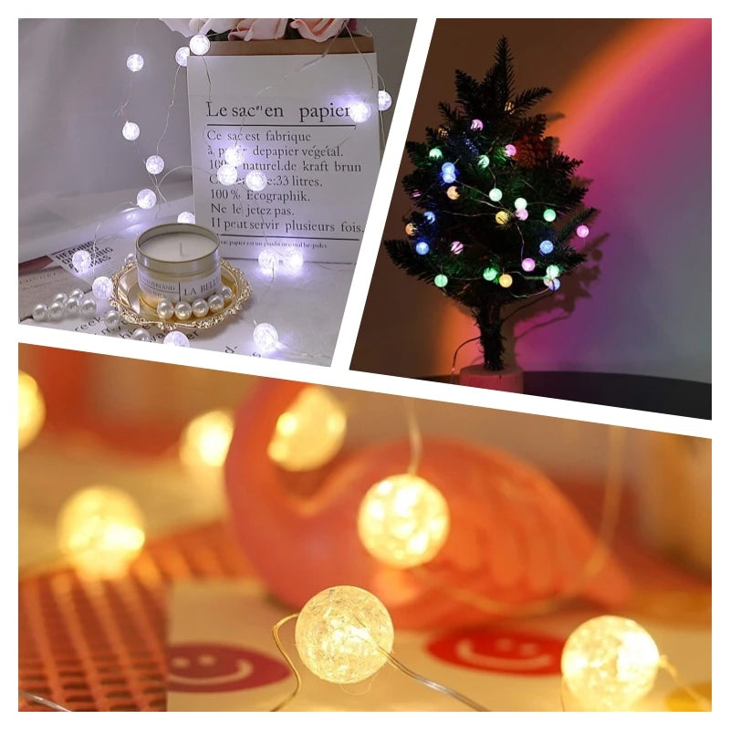 LED Lights Garland Fairy Lights String AG13 Battery-operated Garland Christmas Decoration Wedding Xmas Tree New Year's Decor