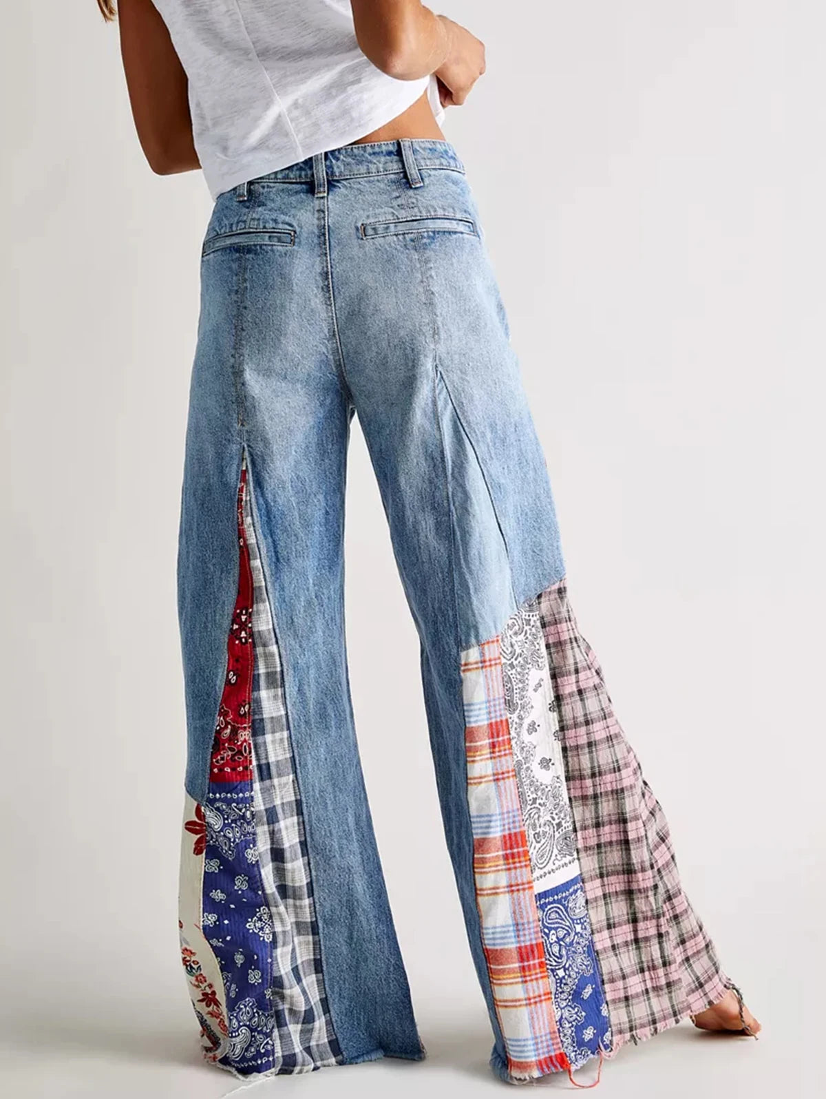 Women Flare Pant High Waist Slim Denim Casual Chic Vintage Skinny Trousers Y2K Fashion Floral Embroidery Button Flare Leg Jeans