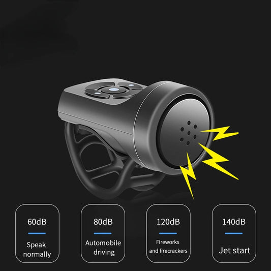 Bicycle Bell Rechargeable Bike Motorcycle Electric Anti-theft Alarm Horn Loud Alarm Ring Bell Road Cycling Accessories