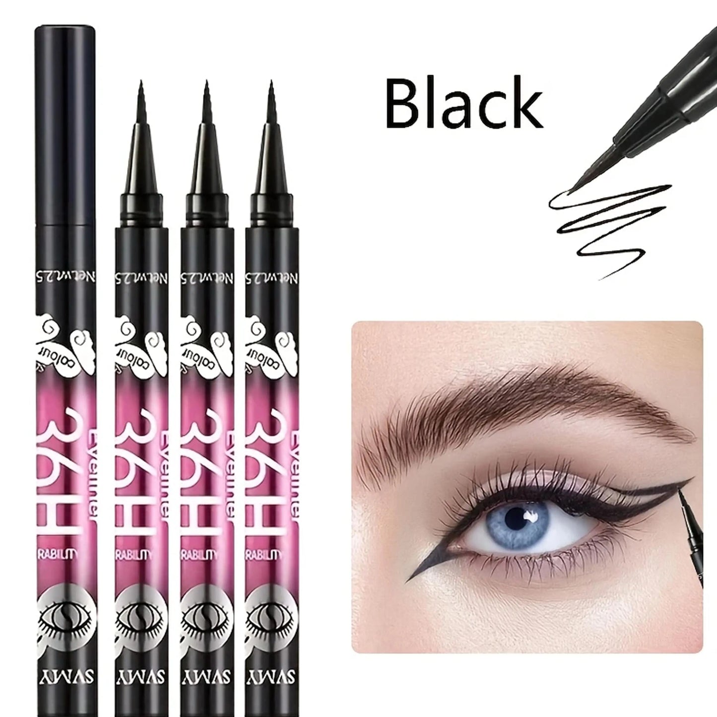 NEW 5 PCS Set  Waterproof Black Eyeliner Pencils-Smudge-Proof, Long-Lasting & Beginner-Friendly Eye Make-Up Tools Women Cosmetic Accessories