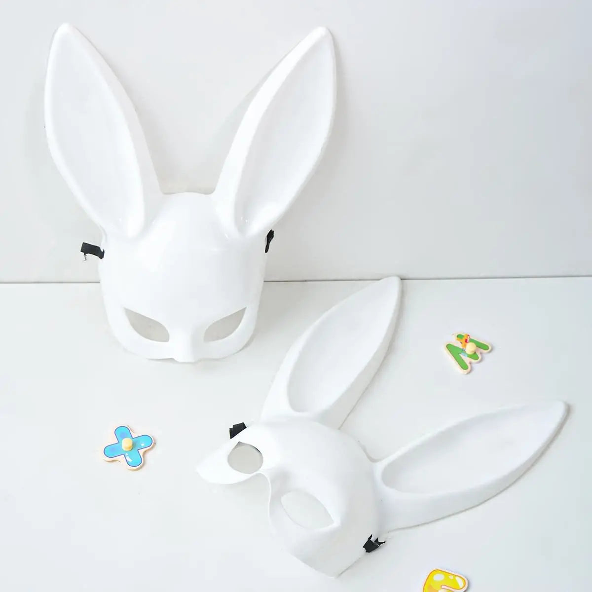 Black White Rabbit Mask Halloween Party Decoration Party Long Ears Rabbit Bunny Mask Costume Cosplay