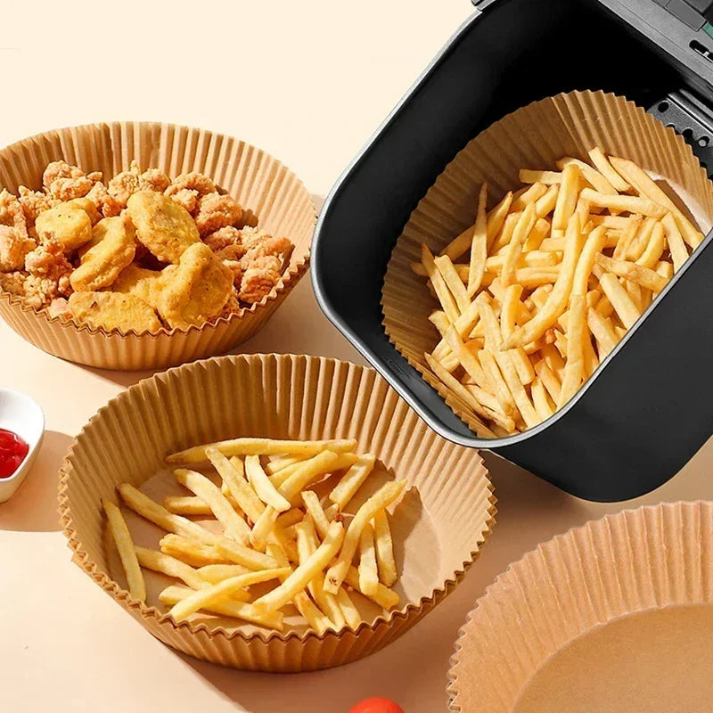 Round Air Fryer Paper Disposable Non-Stick Air Fryer Baking Papers Microwave Oven Pot Oil Absorbing Basket Kitchen Accessories