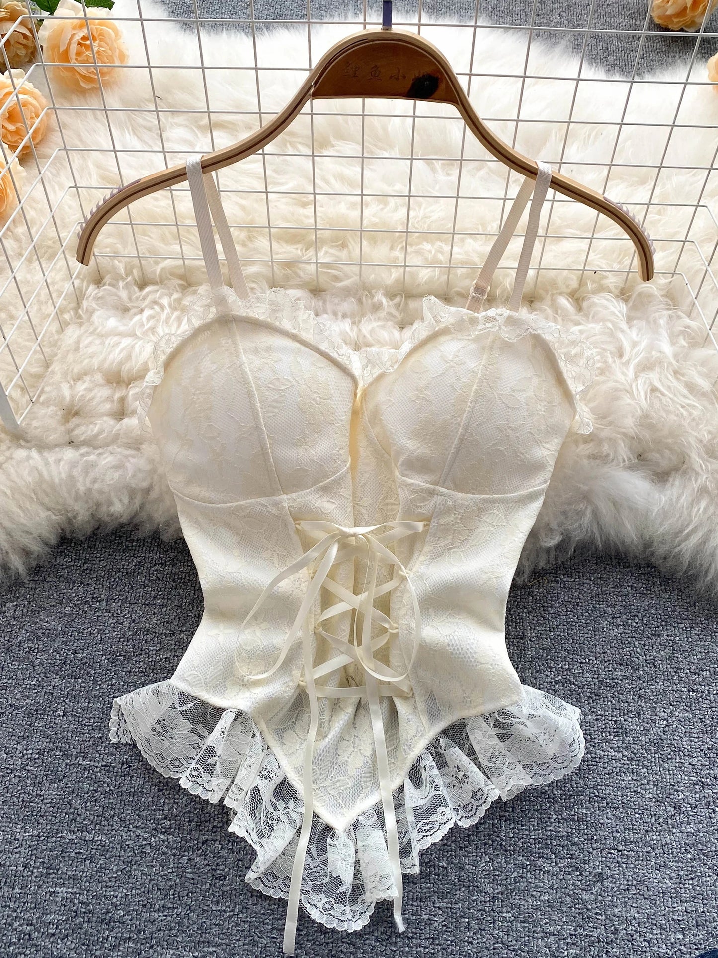 Women Preppy Style Sexy Uniform Sets 2024 V Neck Sheer Top+Lace Up Mini Skirt+Thongs Hollow Out Cosplay Porn Suits