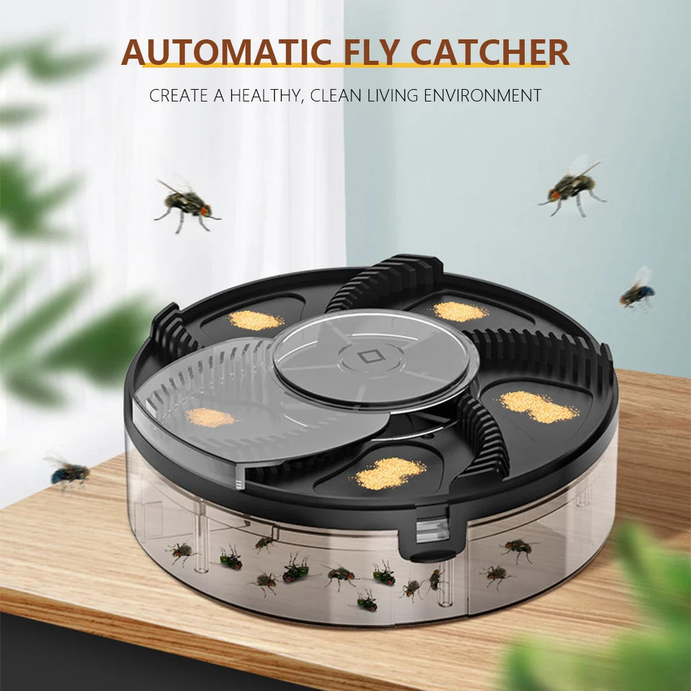 Automatic Flycatcher USB Safety Pest Catcher Rechargeable Automatic Pest Catcher Household Home Kitchen Flytrap Quiet Removable