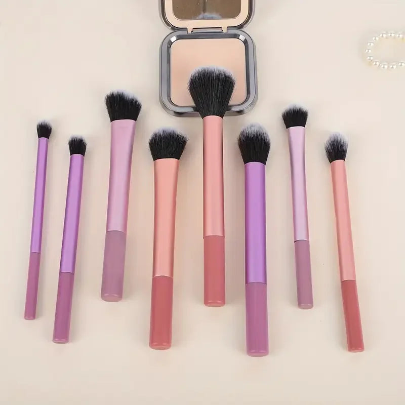 8 PCS Set  Makeup Brush Kit Soft Synthetic Hair Make Up Brushes Foundation Blush Eyeshadow Women Cosmetic Makeup Tools