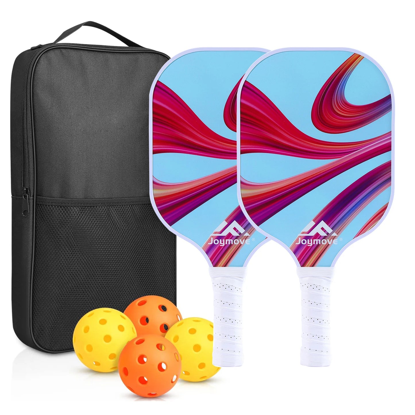 NEW Full Set Professional Fiber Glass Top Quality Pickleball Paddles Set of 2 USAPA Approved Fiberglass Pickle Ball Paddles with 4 Pickle Balls Durable Beach Rackets for Beginners Sports Accessories