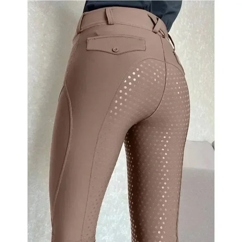 S-XL Size 7 Colors Full Seat Silicone Equestrian Breeches Anti-Pilling Horse Riding Tights Women  Riding Pant Equestrian Clothes