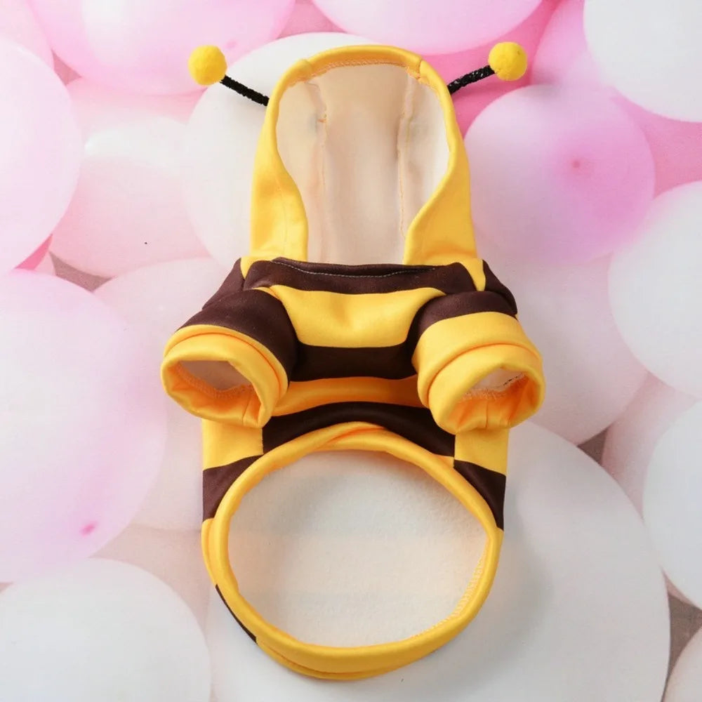 1Pcs Bee Hoodie Puppy Apparel Cartoon Outfit  Dog Cat Hoodie Halloween Cosplay Costumes New Pet Products