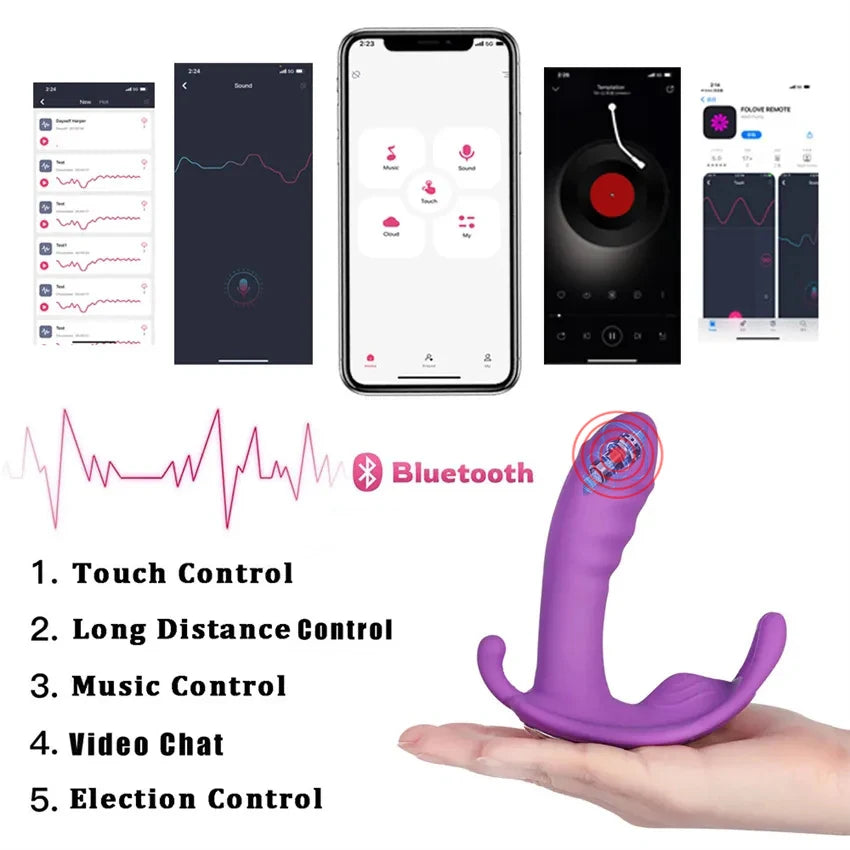 Wearable Wireless APP Control Dildo Vibrator for Masturbator G-Spot Clitoris Nipple Stimulator Massager for Women Adult Sex Toys