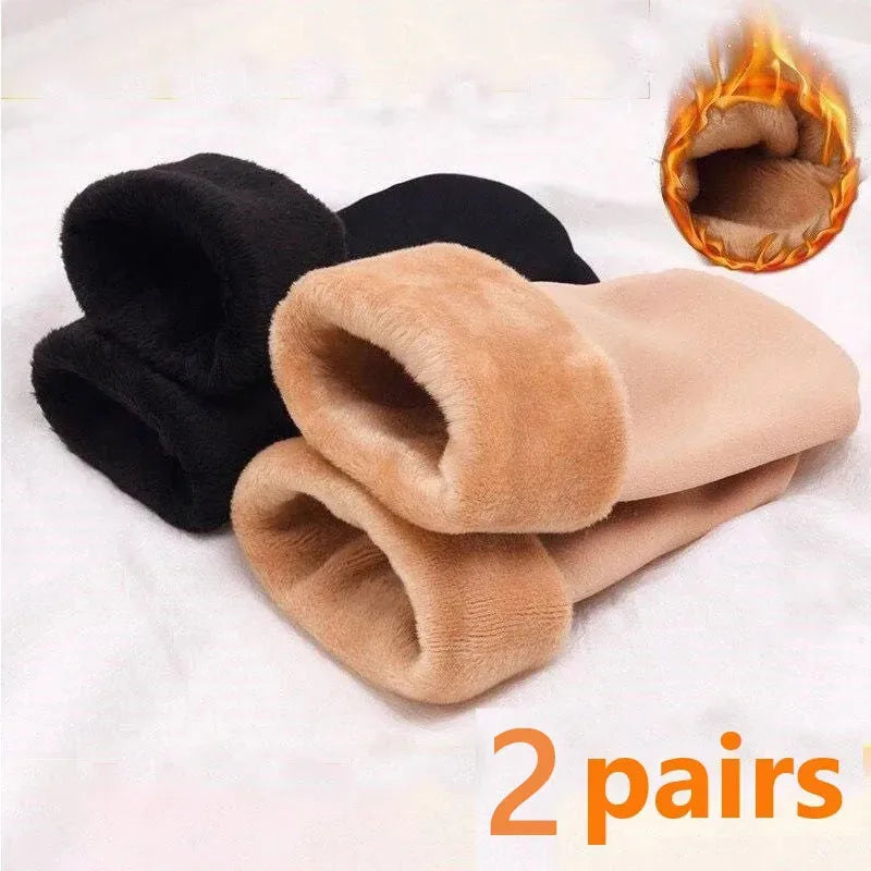 4 Pairs Set Winter Warm Thermal Socks Soft Thicken Plush Socks Solid Color Velvet Wool Snow Boots Floor Socking Outdoor Skiing Snowboard Mountain Hiking Climbing Cycling Socks Sets