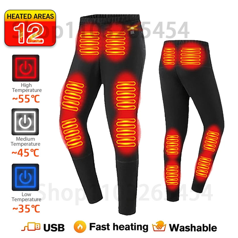 2 PCS Women Men Suit S-3XL UK Plus Size Electric Clothes 52 Areas New Material Technology Heated Underwear Winter Thermal Underwear Women Men Heating Jacket Winter Accessories USB Electric Heating Clothes