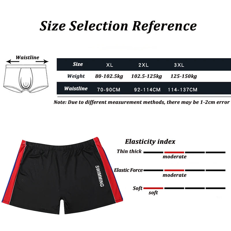 Big Size Swimming Trunks Quick Drying Men Summer Swimsuit Shorts Adult Pool Surfing Boxer Beach Board Sports Swimwear