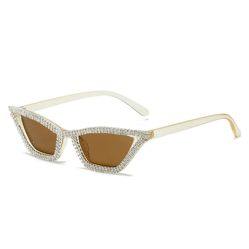 5 Colors Special-Shaped Cat-Eye Fashion Sunglasses Niche Hip-hop Trendy Sunglasses With Dimond For Women 2154