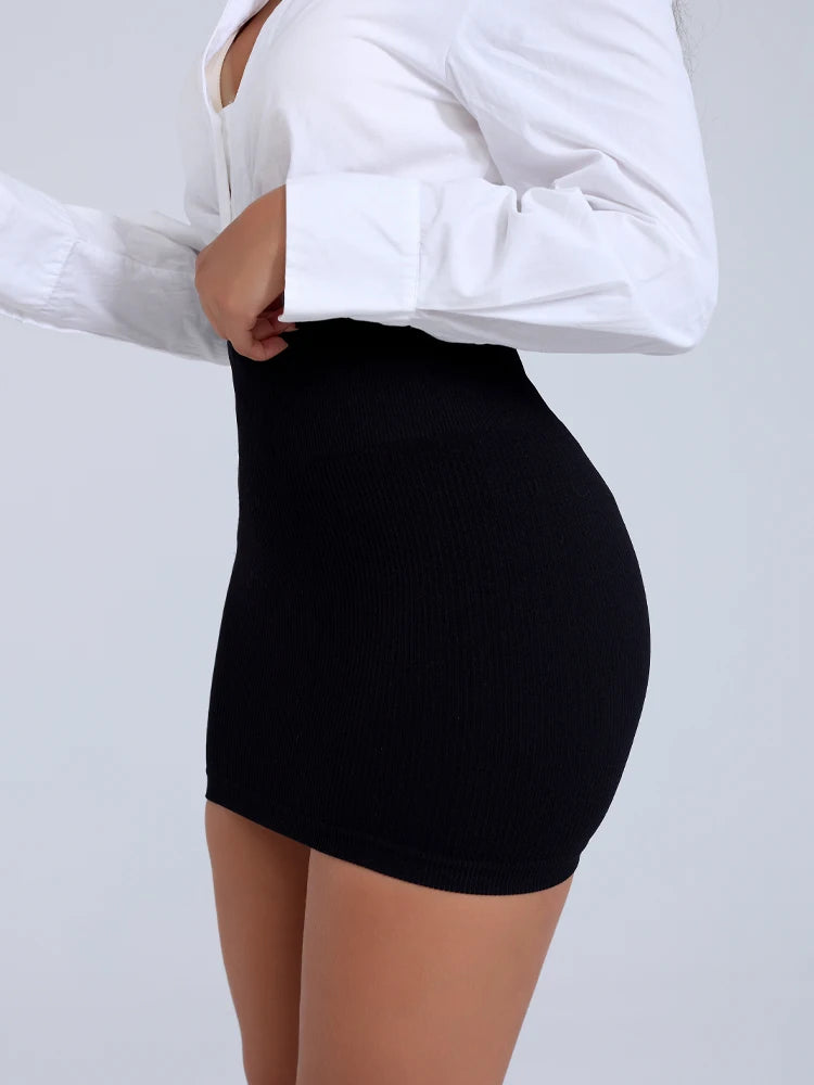 3 PCS SET UK Size  All-Season Sexy High Waist Ribbed Mini Slim Skirt for Women Versatile Office Pencil Skirt Business Knitted Stretchy Short Skirt for Evening Beach Party Night Clubwear Prom
