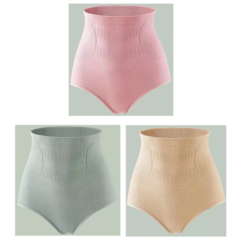 NEW Arrivals 3 PCS Set M-3XL Plus Size Women No Trace High Waist Shaping Panties Breathable Body Shaper Slimming Underwear Butt Lifter Tummy Control Panties Shapewear