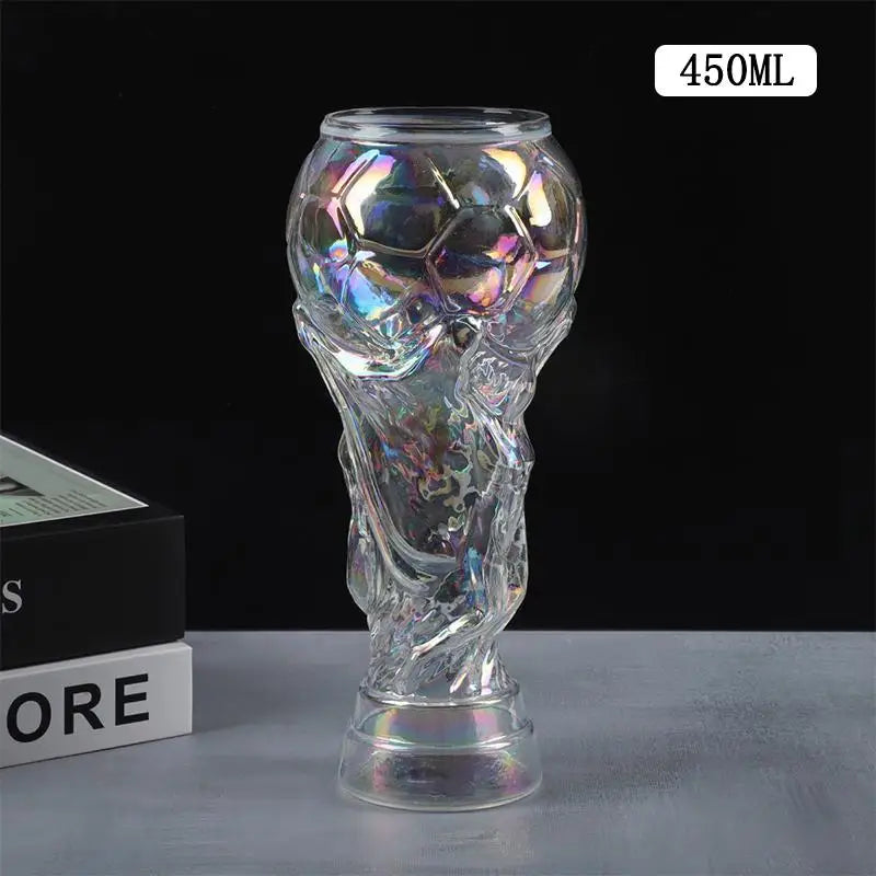 Football Lovers 2026 World Cup 600ml Beer Crystal Glass Coffee Mugs Trophy Shape Comfort With Distinctive Texture Beer Mug Suitable For Family Home Bar Glassware Pubs Barware Accessories