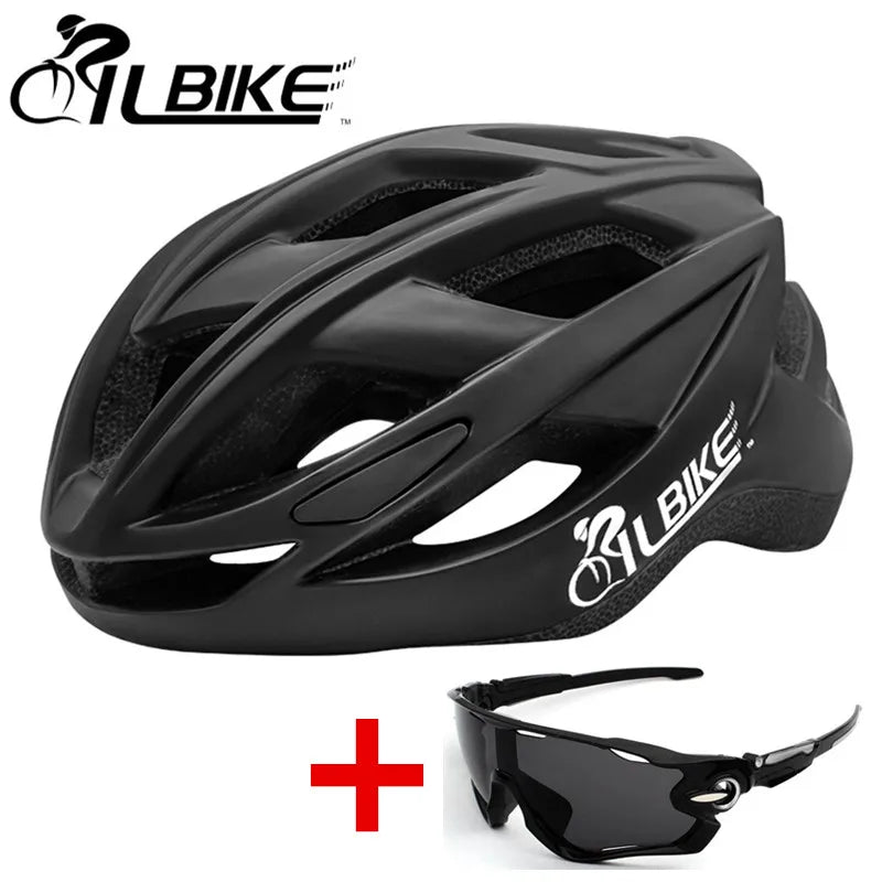 NEW Arrivals 2PCS SET  Safety Cycling Helmet Lightweight Bike Helmet Adjustable for Adult Men Women Mountain & Road Bicycle Helmet with Sunglasses