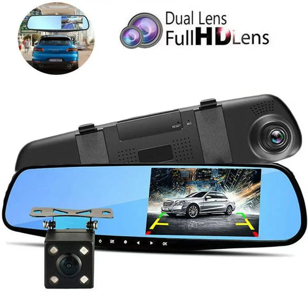 NEW Dual Lens Dash Camera 1080P HD Recording Car DVR Night Vision Pedestrian Detector Wide Angle Vehicle Recorder Vehicle Monitoring Security Supplies
