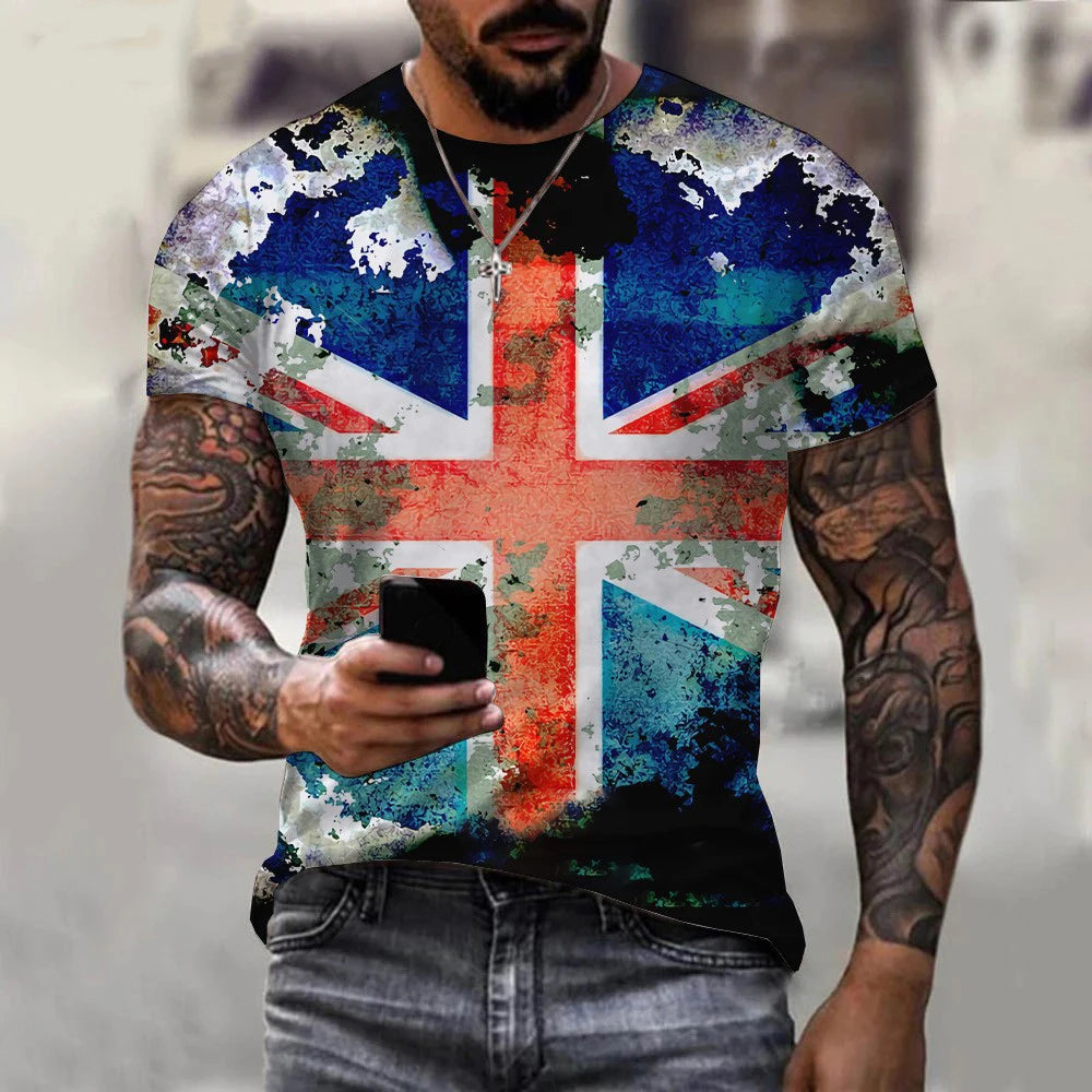 NEW Arrivals S-5XL (EU/Asian Size) England British Flag 3D T-Shirt Summer Men Women T-Shirts Fashion Short Sleeve Oversized  Streetwear Tees Tops Sports Apparel Accessories