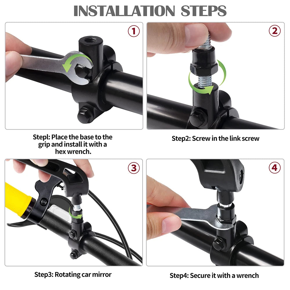 Bicycle Handlebar Reflector Rear View Mirror Safety Adjustable Rotatable Mirror Clear Electric Scooter Cycling Accessories