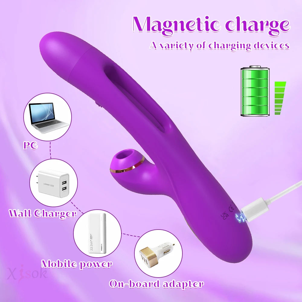 Rabbit Tapping G-Spot Patting Vibrator for Women Clitoris Clit Stimulator Powerful 21 Modes Sex Toy Female Goods for Adults