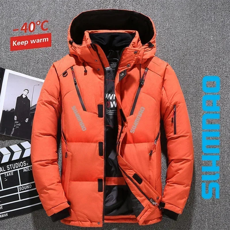 NEW M(50kg) - 4XL (100KG) 7 Colors -40* Degrees  Men's Goose Down Jacket and Tactical Pants, Winter Fishing Suit, Warm, Snow Skiing, Mountain Climbing, Hunting Sportswear